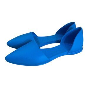 Native Women Audrey Blue Valet Shoes Size W6  Pointed Jelly Flats Loafers